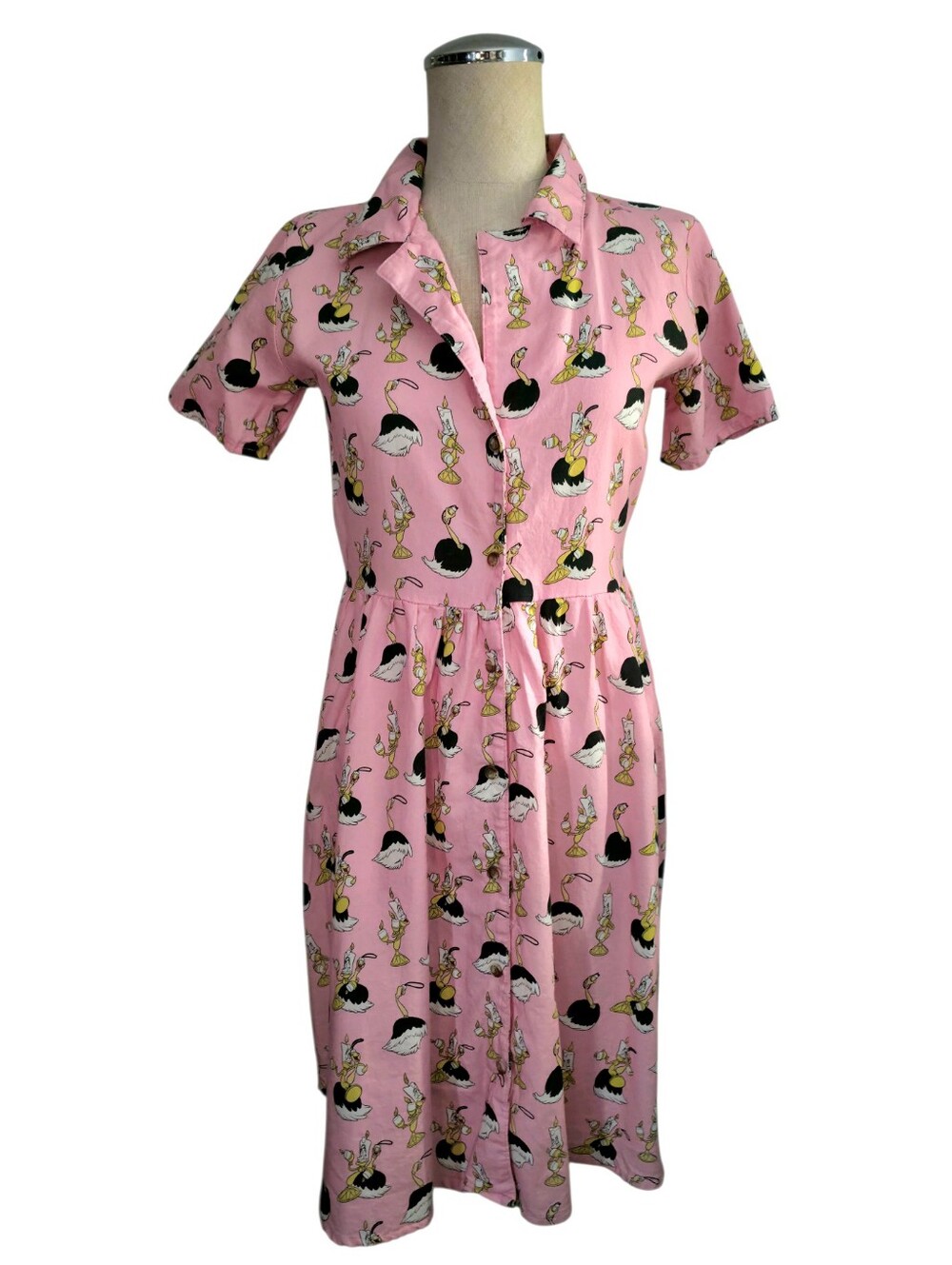 Cakeworthy Disney Beauty And The Beast Pink Shirt Dress Size Large Character Pri